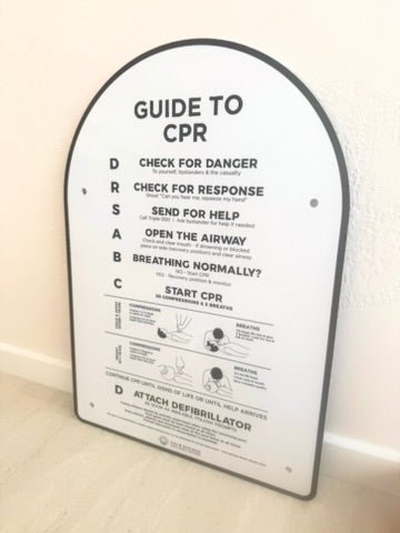 Double Sided Pool Safety Sign The Halo - White & Black