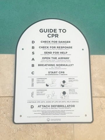 Double Sided Pool Safety Sign The Halo - White & Black