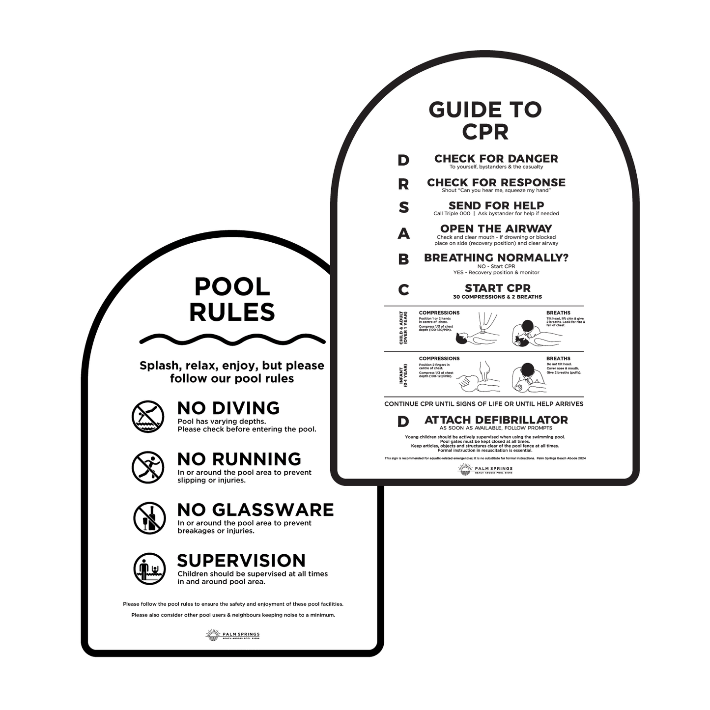 CPR Pool Sign The Halo - White & Black Double Sided