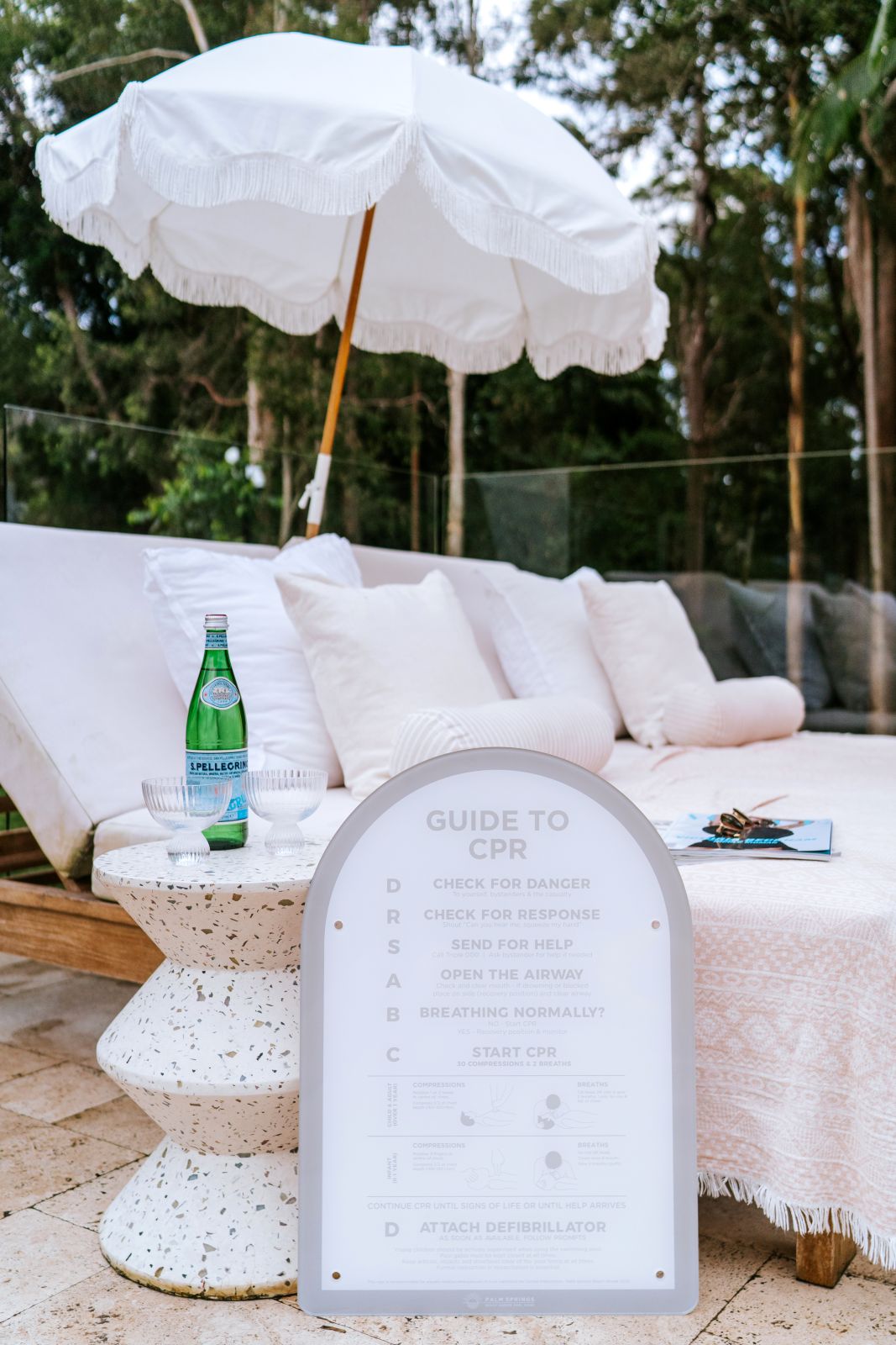 CPR Pool Sign The Halo - Grey & White poolside