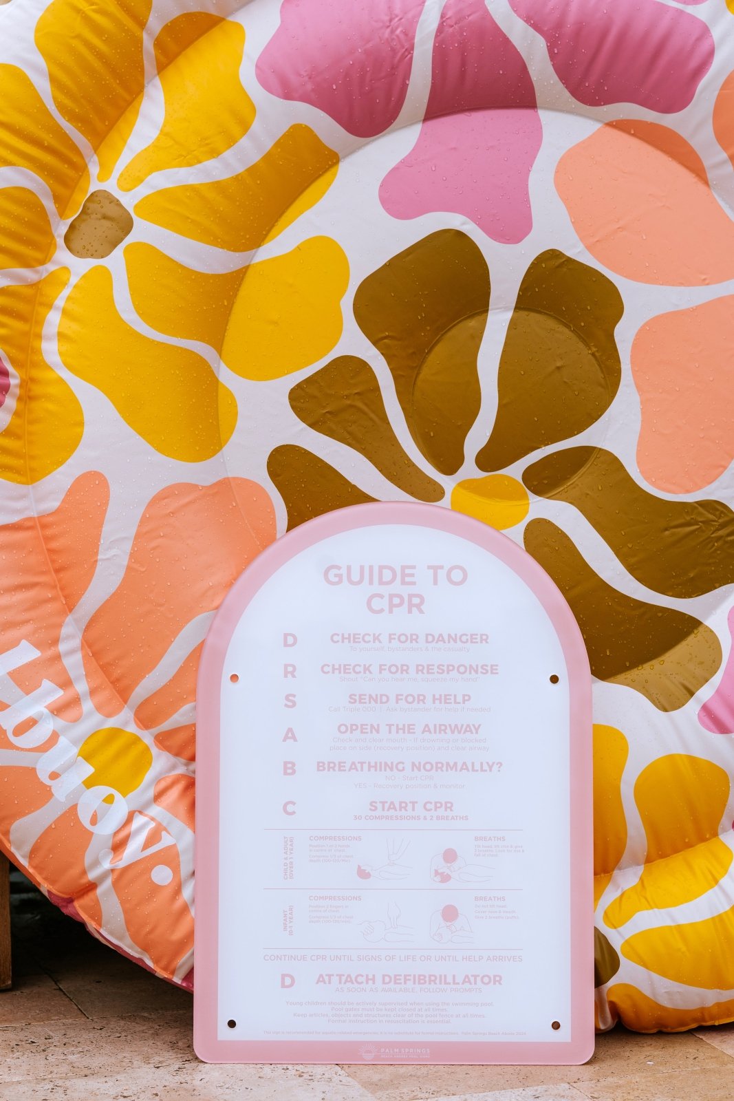 CPR Pool Signs - CPR Pool Sign The Halo - Pink & White