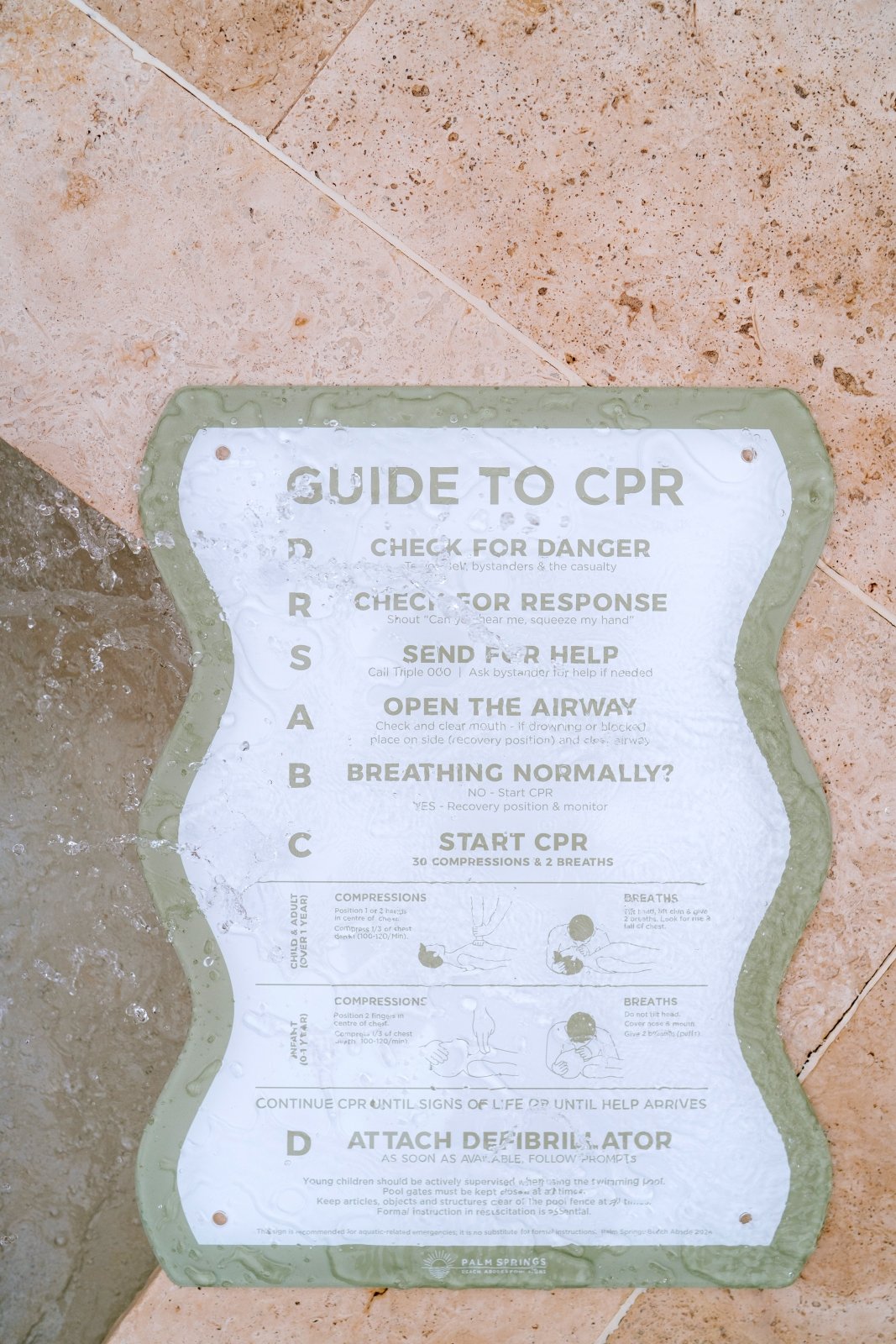 CPR Pool Sign The Wave - Green & White