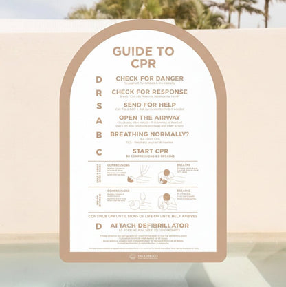 Premium ‘Classic’ CPR Pool Sign The Halo - Beige & White