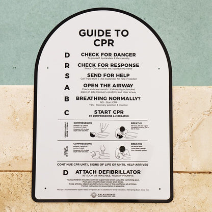 Premium ‘Classic’ CPR Pool Sign The Halo - Black & White