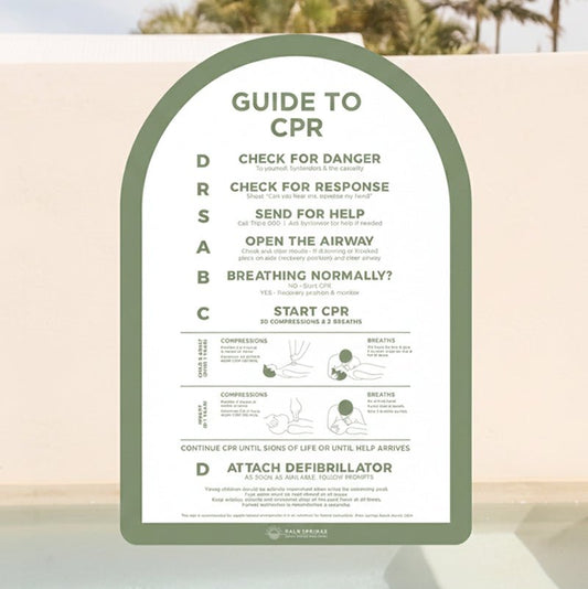 Premium ‘Classic’ CPR Pool Sign The Halo - Green & White