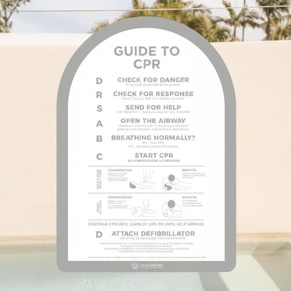 Premium ‘Classic’ CPR Pool Sign The Halo - Grey & White