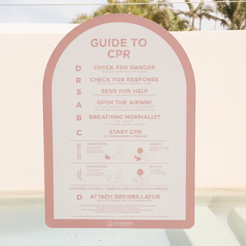 Premium ‘Classic’ CPR Pool Sign The Halo - Pink & White
