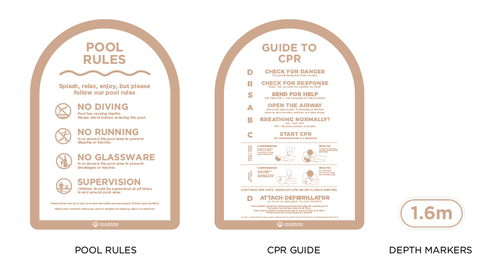 Premium ‘Luxe’ Commercial Pool Safety Sign Packages