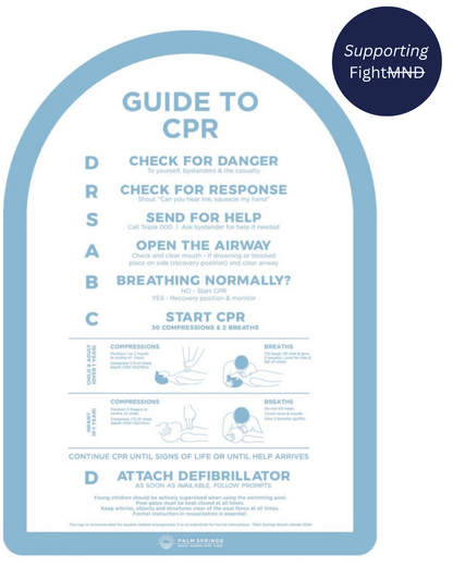 Premium ‘Luxe’ CPR Pool Sign The Halo - Blue & White