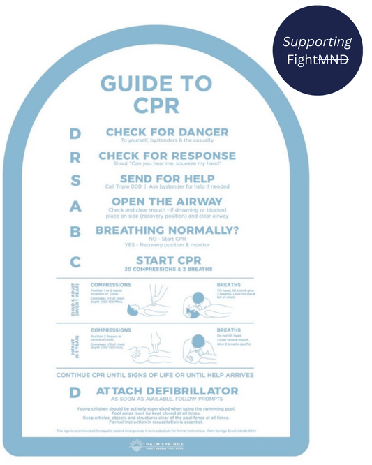 Premium ‘Luxe’ CPR Pool Sign The Halo - Blue & White
