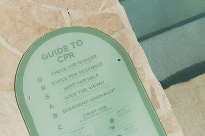 The ‘Halo’ CPR Pool Sign - Green - Palm Springs Beach Abode