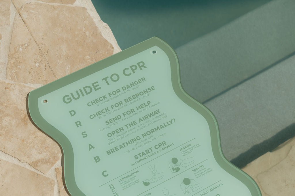 The Wave CPR Pool Safety Sign - Green – Palm Springs Beach Abode