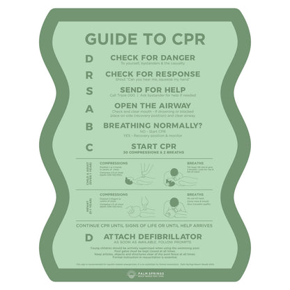 The ‘Wave’ CPR Pool Sign - Green - Palm Springs Beach Abode